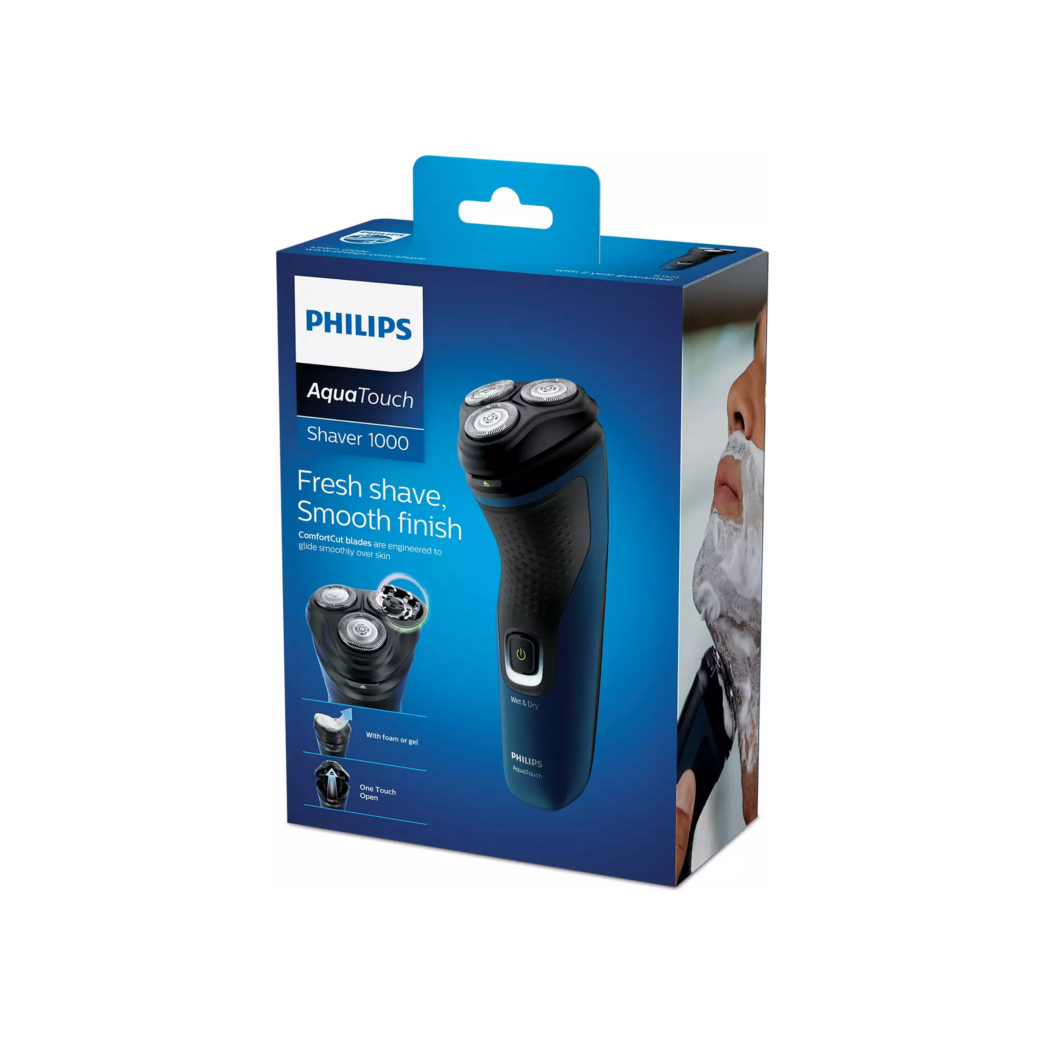 Philips Series 1000 Wet Or Dry Electric Shaver - Blue Malibu (Photo: 3)